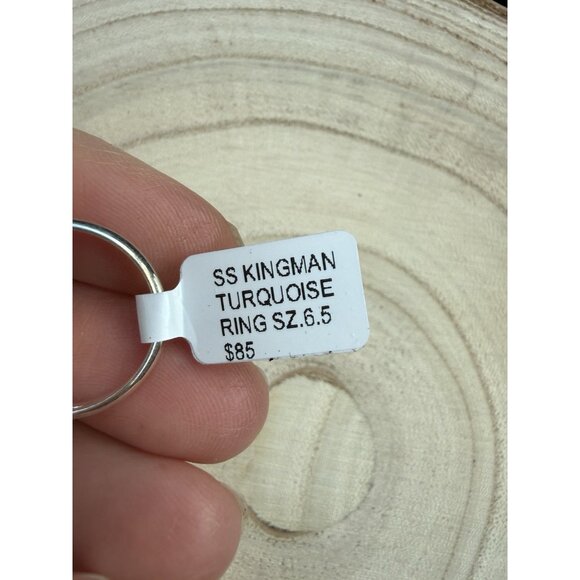 Navajo Annette Martinez Sterling Silver Kingman Turquoise Ring 6.5 Handcrafted - Picture 5 of 7